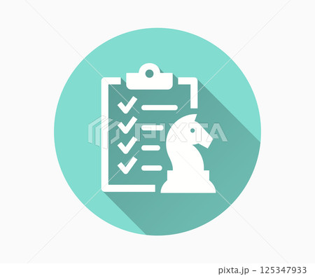 Strategy flat icon with long shadow for graphic and web design. 125347933