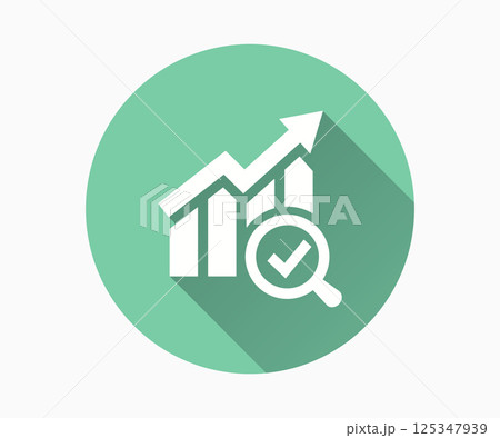 Growth analysis flat icon with long shadow for graphic and web design. 125347939
