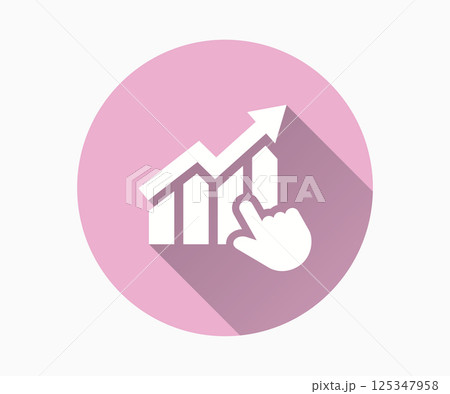Business analytic flat icon with long shadow for graphic and web design. Business analytic flat icon with long shadow for graphic and web design. 125347958