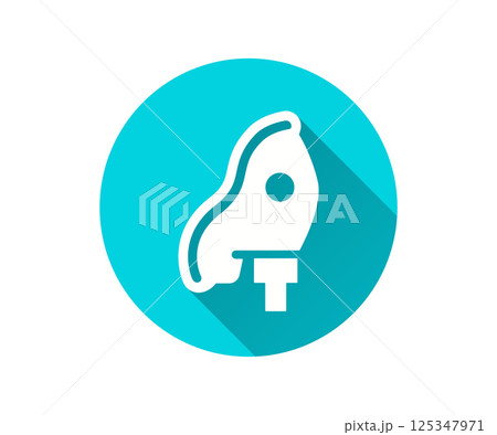 Oxygen mask flat icon with long shadow for graphic and web design. Oxygen mask flat icon with long shadow for graphic and web design. 125347971