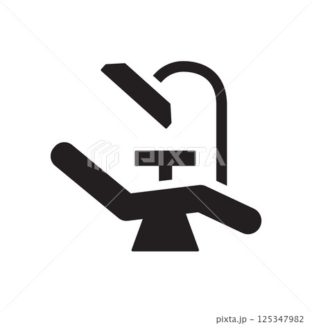 Dental chair icon. Vector illustration. Symbol of oral treatment and patient care. Dental chair icon. Vector illustration. Symbol of oral treatment and patient care. 125347982