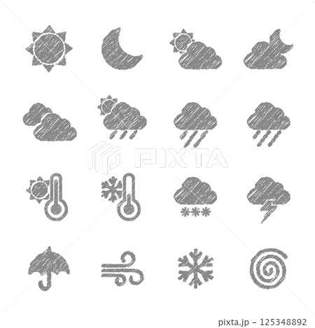 天気のアイコン　手描き風イラスト 125348892