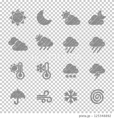 天気のアイコン　手描き風イラスト 125348892