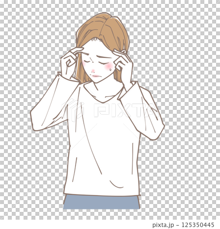 Illustration of a woman having a headache 125350445