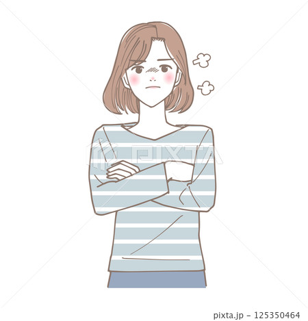怒りっぽい女性のイラスト 125350464