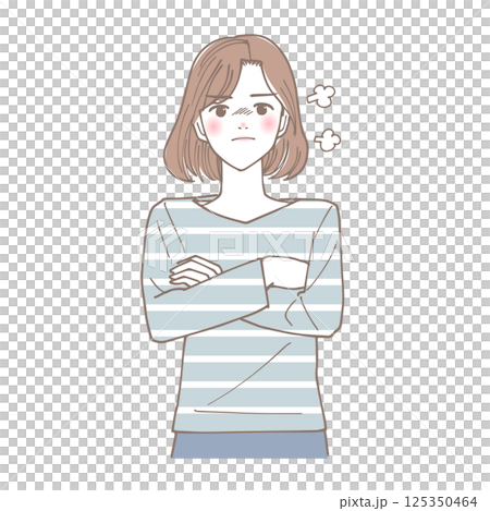 憤怒的女人的插圖 125350464