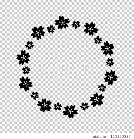 Simple hand-drawn cute cherry blossom frame 125350583