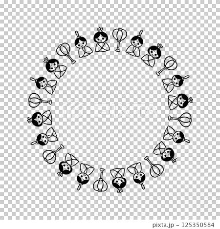 Simple hand-drawn cute Hinamatsuri frame Simple hand-drawn cute Hinamatsuri frame 125350584