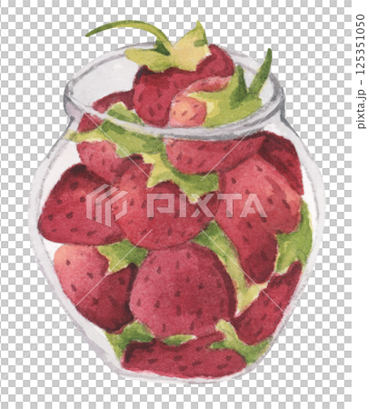 Strawberry Watercolor Picnic Basket with Rustic Farm Style and Cottagecore Charm 125351050