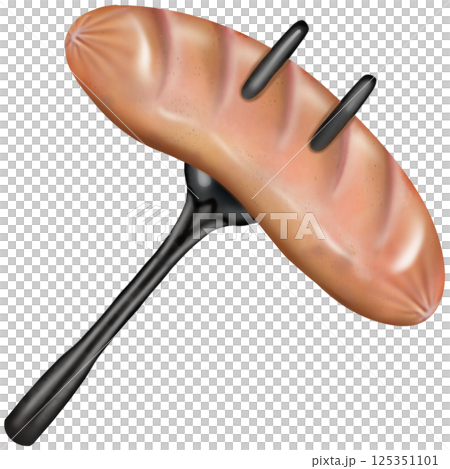 Sausage colorful hand drawn design elements cute.  125351101