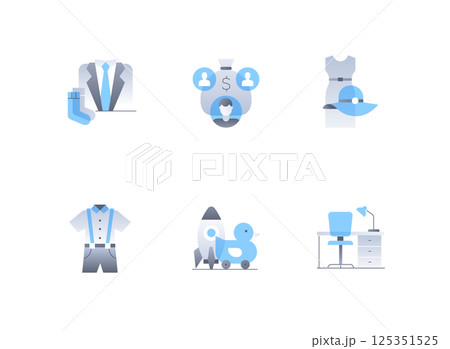 Things to donate - flat design style icons set Things to donate - flat design style icons set 125351525