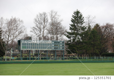 野球、球場、野球場、得点板、ボード、得点、スタジアム、球技、試合、芝生、グランド、スポーツ、施設 125351701