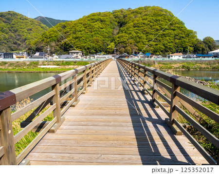 対岸の山が新緑できれいな真光寺橋 125352017