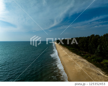 Beautiful landscape summer sea beach nature background,Amazing waves texture background, Aerial view wide angle sea background Beautiful landscape summer sea beach nature background,Amazing waves texture background, Aerial view wide angle sea background 125352453