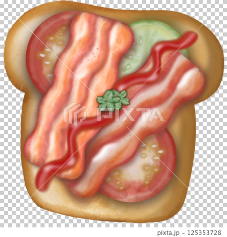 Bacon colorful hand drawn design elements cute. Bacon colorful hand drawn design elements cute. 125353728