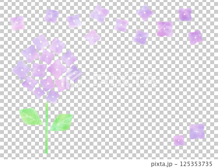 紫色繡球花水彩畫框 125353735
