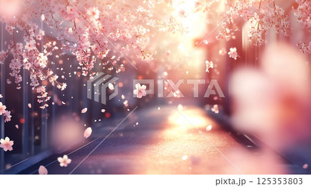 桜の花が満開の風景 125353803