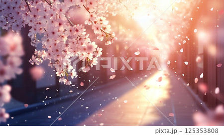 桜の花が満開の風景 125353808