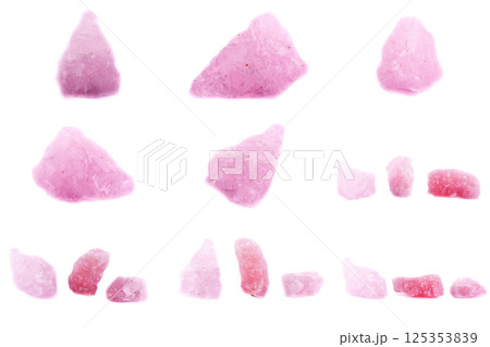 Collection of stone mineral pink quartz Collection of stone mineral pink quartz 125353839