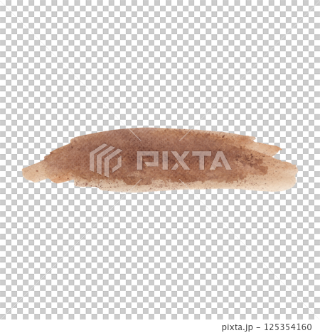 Abstract sand brown texture. Hand drawn watercolor illustration of surface patch isolated on the white background. Horizontal backdrop for design landscape, rural or farm scene. 125354160