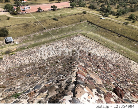 Panoramic view of Teotihuacan, Mexico City from the main Pyramid of the Sun, the largest structure in Teotihuacan Panoramic view of Teotihuacan, Mexico City from the main Pyramid of the Sun, the largest structure in Teotihuacan 125354994