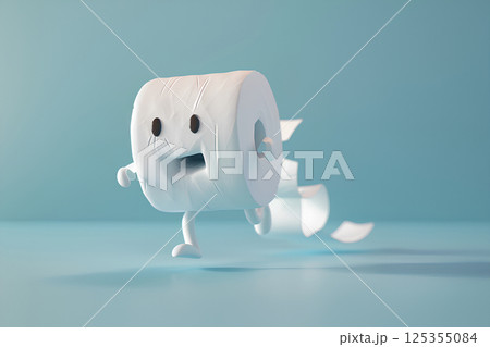 擬人化したトイレットペーパー-2(3D) 擬人化したトイレットペーパー-2(3D) 125355084