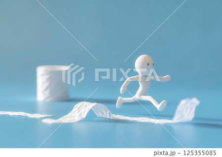 擬人化したトイレットペーパー-2（3D） 125355085