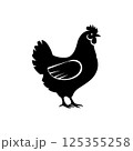 Black silhouette of a hen icon vector 125355258