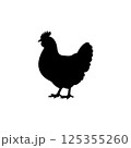 Black silhouette of a hen icon vector 125355260