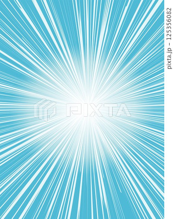 激しくスパークする集中線背景素材_ライトブルー 125356082