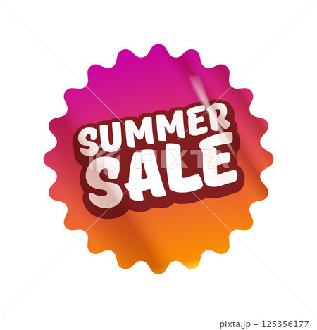 Summer sale round pink gradient sticker isolated on white. Price sticker, sale sticker, price tag, retro label, sale or discount sticker, promotional badge set, shopping label png. Summer sale poster Summer sale round pink gradient sticker isolated on white. Price sticker, sale sticker, price tag, retro label, sale or discount sticker, promotional badge set, shopping label png. Summer sale poster 125356177