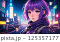 宇宙服を着た紫色の髪の少女 125357177