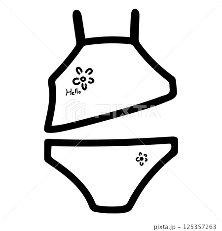 Summer outline doodle 125357263