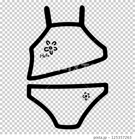 Summer outline doodle 125357263