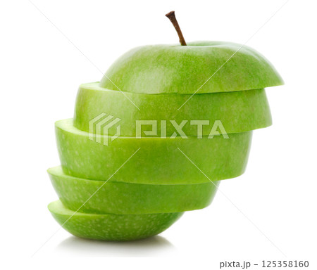 Fresh green apple white background Fresh green apple white background 125358160