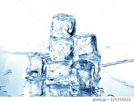 Ice cubes on white 125358222
