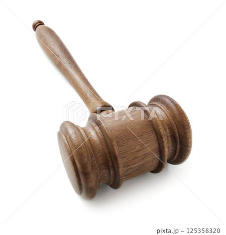 Judge's gavel on white 125358320