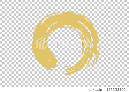 筆で描いた円のベクターイラスト　金 125358502