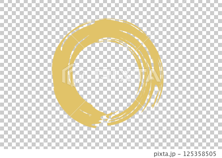 筆で描いた円のベクターイラスト 金 筆で描いた円のベクターイラスト 金 125358505