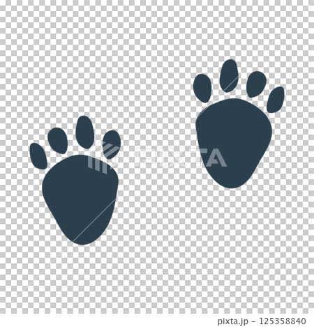 簡單的兔子足跡剪影 125358840