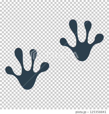 簡單的青蛙足跡剪影 125358841