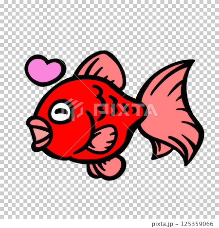 Simple happy goldfish illustration 125359066