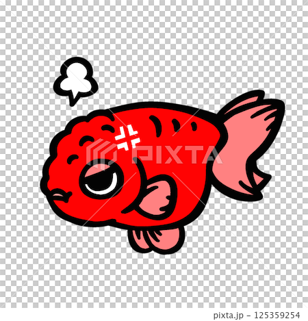Simple illustration of an angry Ranchu Simple illustration of an angry Ranchu 125359254