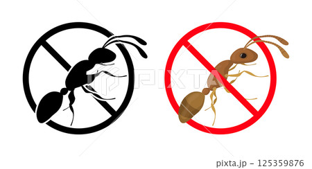 Ant Extermination Sign Depicting Pest Control and Prevention 125359876