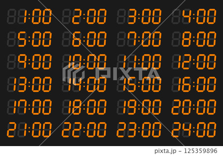 デジタル時計ベクターイラストセット シンプル 125359896