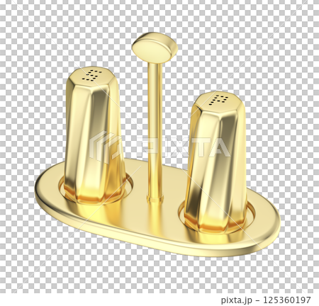 Golden salt and pepper shakers 125360197