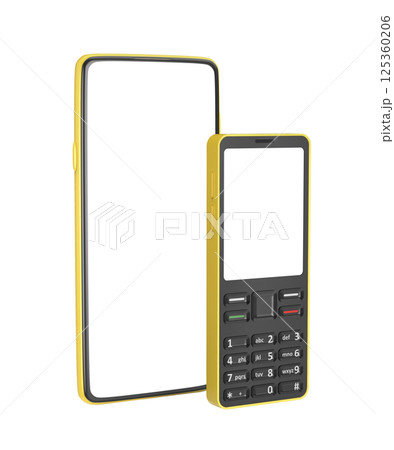 Yellow smartphone and feature phone Yellow smartphone and feature phone 125360206