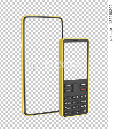 Yellow smartphone and feature phone Yellow smartphone and feature phone 125360206