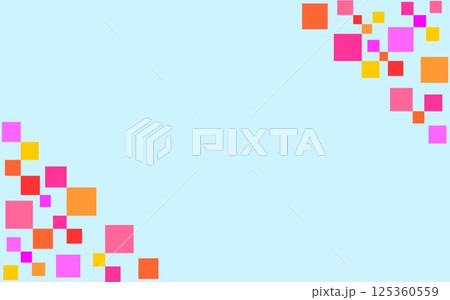 フレーム　幾何学模様　四角形　パステルカラー 125360559