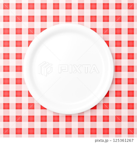 3Dイラスト_皿_ランチョンマット_赤 3Dイラスト_皿_ランチョンマット_赤 125361267